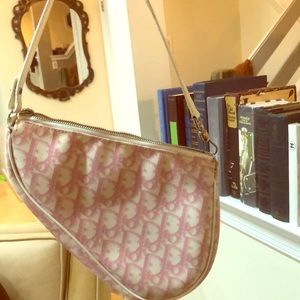 Dior vintage pink saddle bag